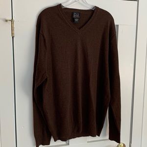 Jos.A.Bank Signature Collection Mens Sz L V Neck Sweater 100% Pima Cotton Brown